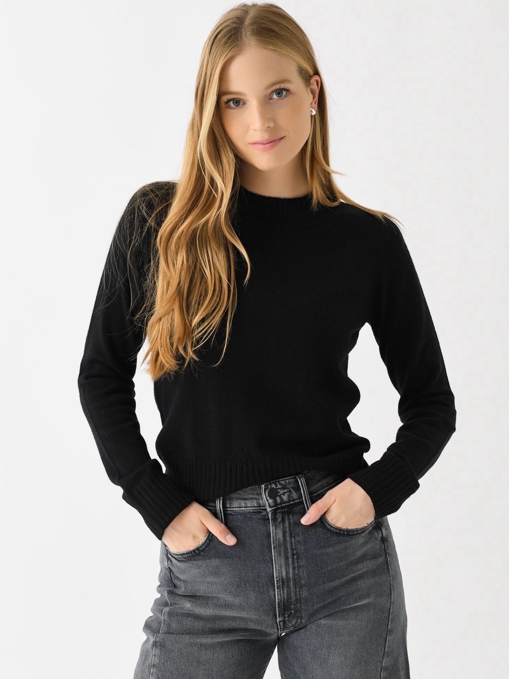 Vince Black 100% Cashmere Crewneck Sweater Women’s Medium Classic Luxury Knit